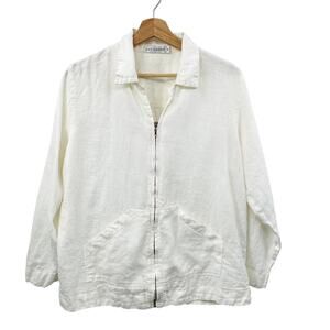 Cut Loose white linen full zip jacket M